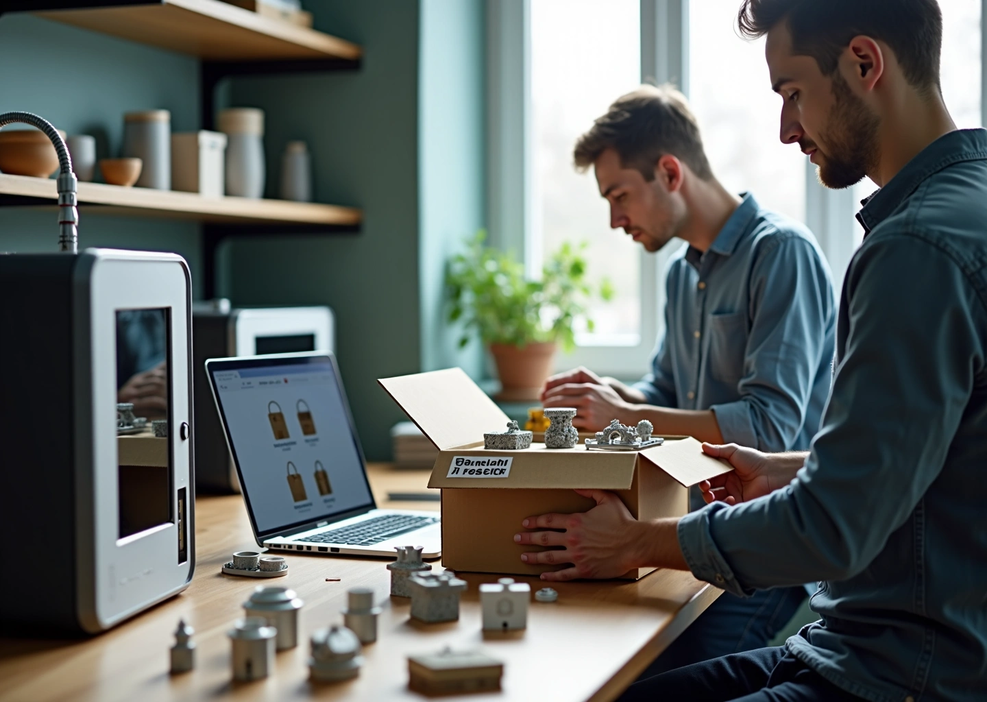 Мастерская с работающими 3D‑принтерами, готовые изделия, ноутбук с магазином и упаковка — запуск малого 3D‑бизнеса в России